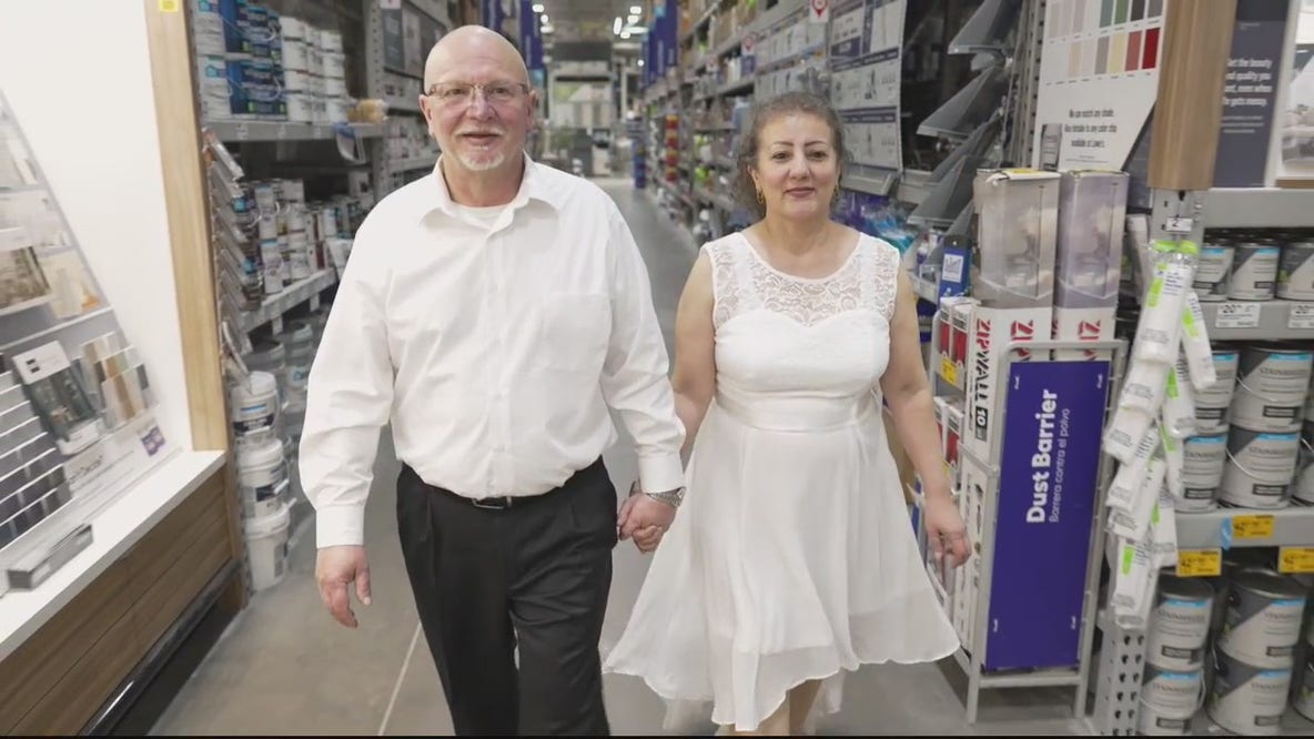 Lowe's employees plan in-store wedding for co-worker